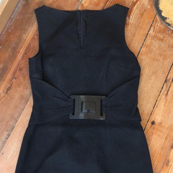 DAVID MEISTER Size 4 Belted Textured Honeycomb Tank LBD Cocktail Sexy Career - Picture 3 of 11